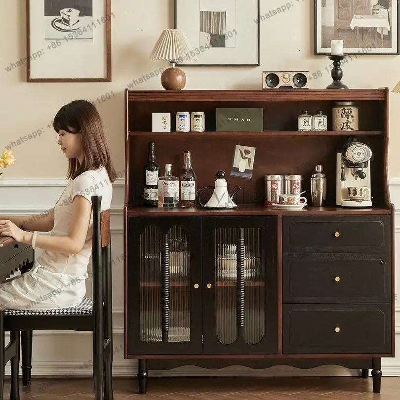 

Living room dining side cabinet pure solid wood medium and ancient high-end retro furniture