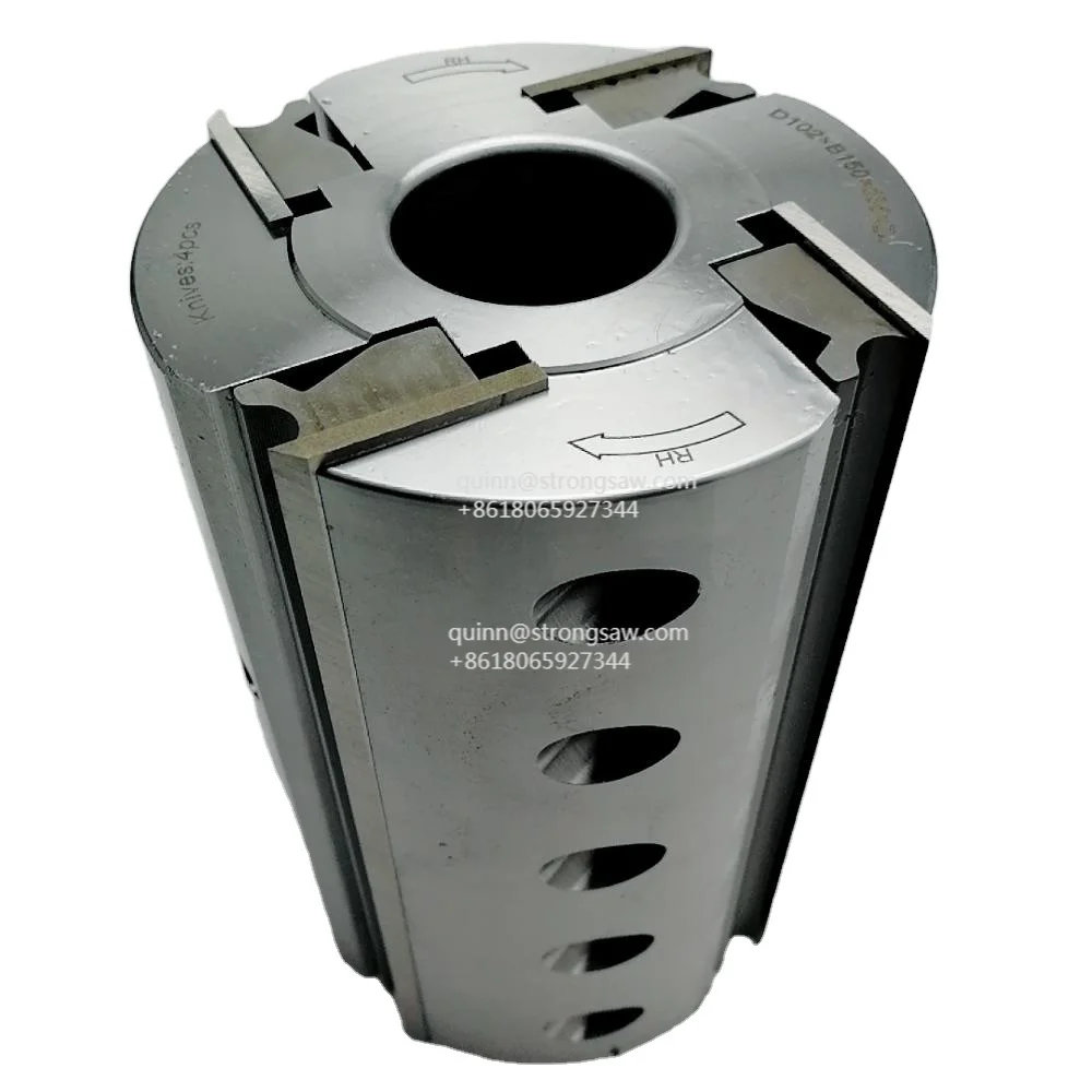 Corpo de Alumínio do Furo de 125 mm Diâmetro 30 mm 35 mm 40 mm 4-wing Hss Facas Shaper Cutterhead Espiral Plaina Quatro Cabeça de Cortador do Moldador Lateral