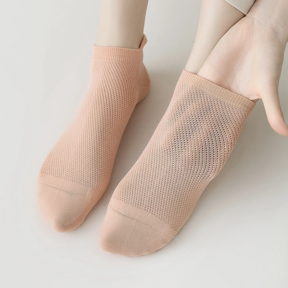 10 Pairs Women Ankle Socks Summer Mesh Cotton Socks Cute Short Sports Socks Low Cut No-show Slipper Socks High Quality