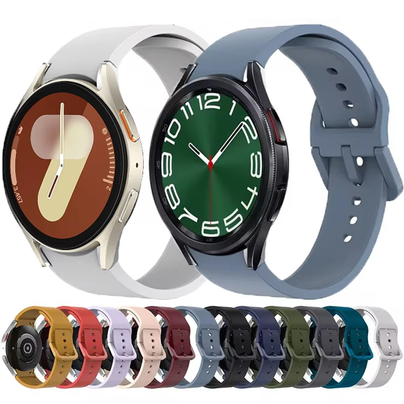 No Gaps Silicone Strap For Samsung Galaxy Watch 7/6/5/4 40mm 44mm 5 Pro 45mm Colorful Sport Band For Watch 4 6 Classic Correa