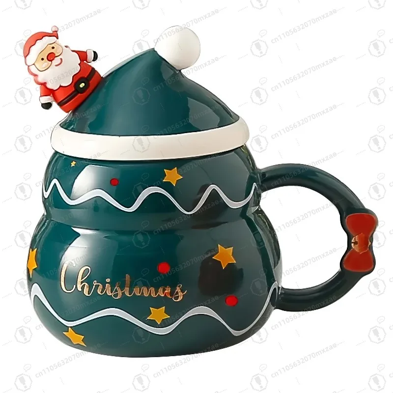 

The Christmas atmosphere is full! Ceramic large capacity, snowman Christmas tree creative design, practical and good-looking
