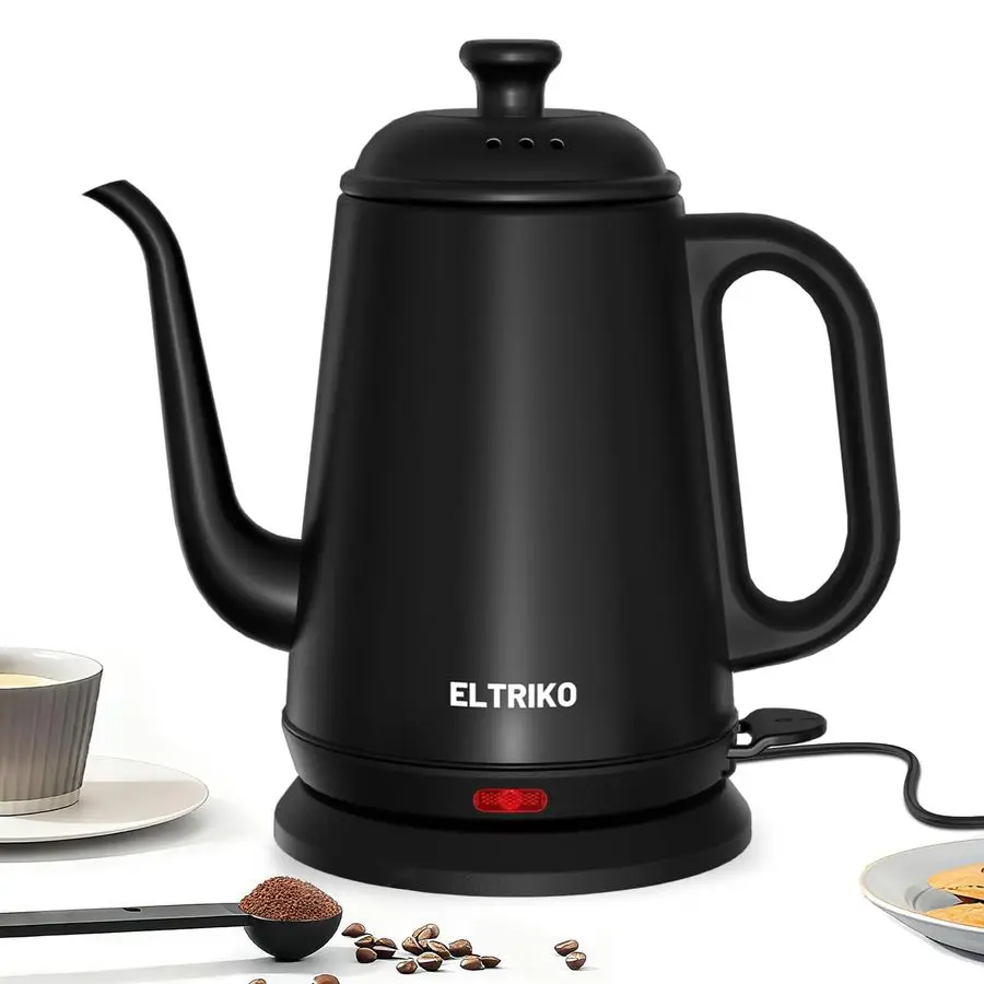 

Electric Kettle, 1L Water Boiler, Pour Over Coffee amp Tea, 1000W Fast Heating, Stainless Steel, Auto ShutOff amp BoilDry Protec