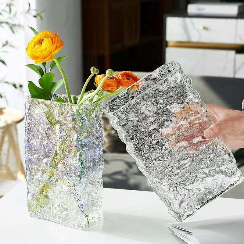 Glacier extremely frozen transparent Internet vase ornament living room glass flower water flower bottle Nordic style