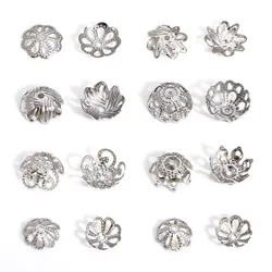 20PCs/Lot 10mm Stainless Steel Flower Petal End Spacer Beads Caps Silver Color Charms Bead Cups For Jewelry Making Diy Supplies