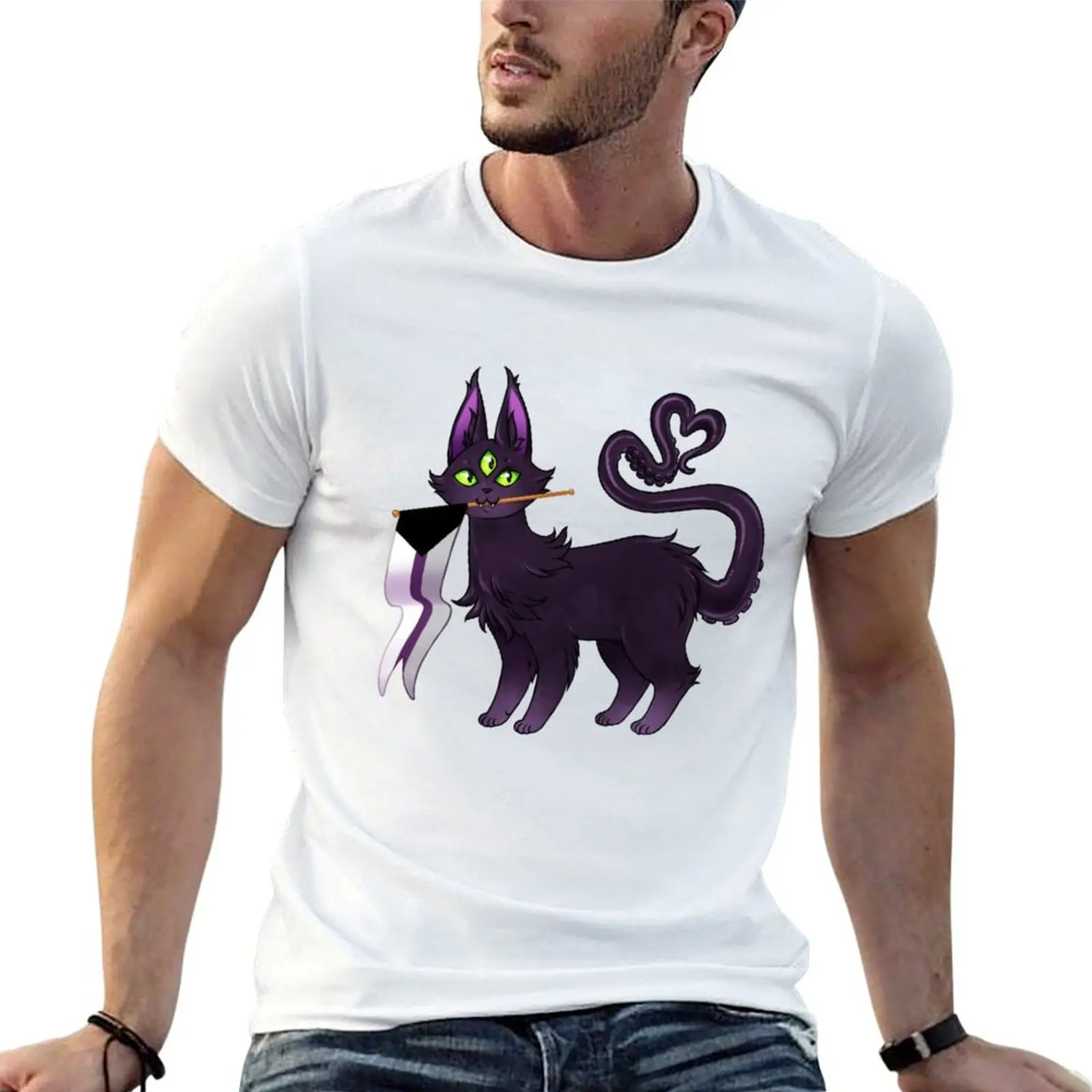 Demisexual Pride - Eldritch Kitty Xin T-Shirt Luxury man custom t shirt oversized t shirt men