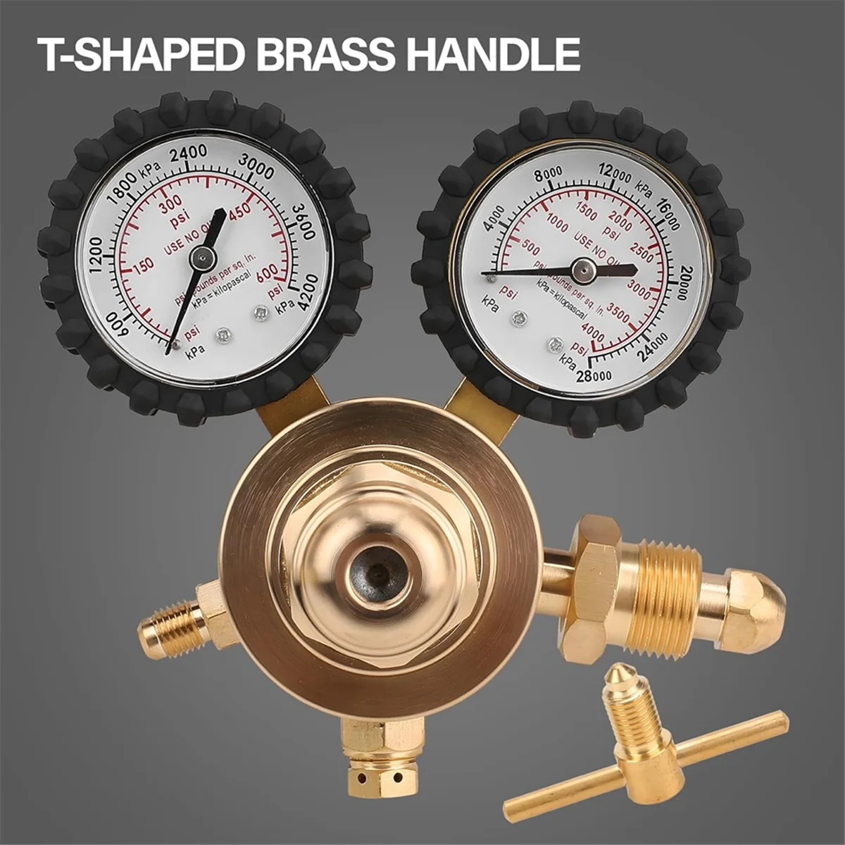 

Nitrogen Regulator with 0-600 PSI Delivery Pressure,Hose CGA580 Inlet Connection and 1/4In Male Flare Outlet Connection