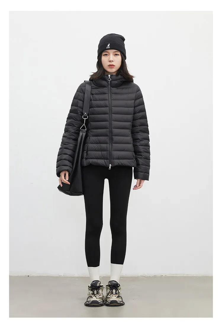 CHIC VEN Women's Down Coats Solid Hooded Female 90 White Down Jacket Slim Lightweight Warm Casual Overcoat Autumn Winter 2026
