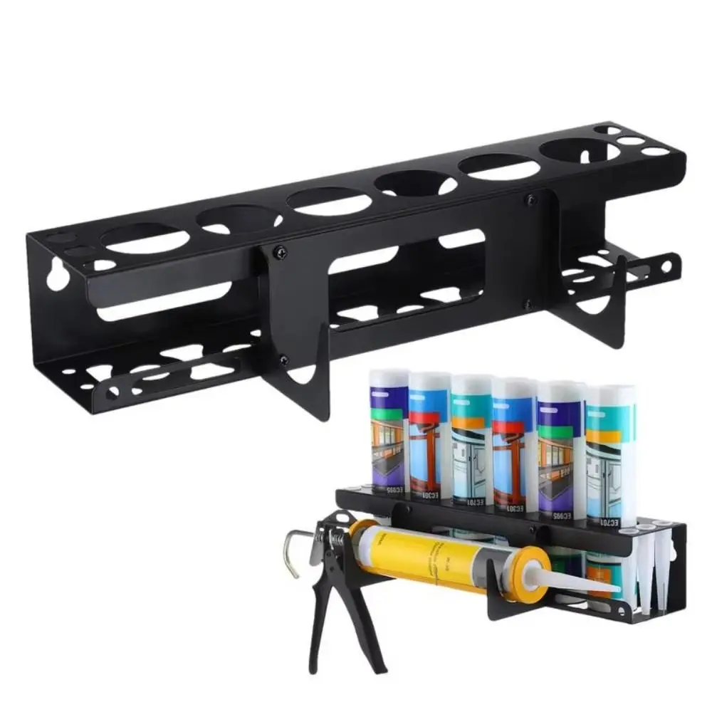 

Wall Mounted Caulk Tube Holder Large Capacity Sturdy Metal Grease Tube Rack Multiple Holes Wear-resistant Sealant Organizer Rack