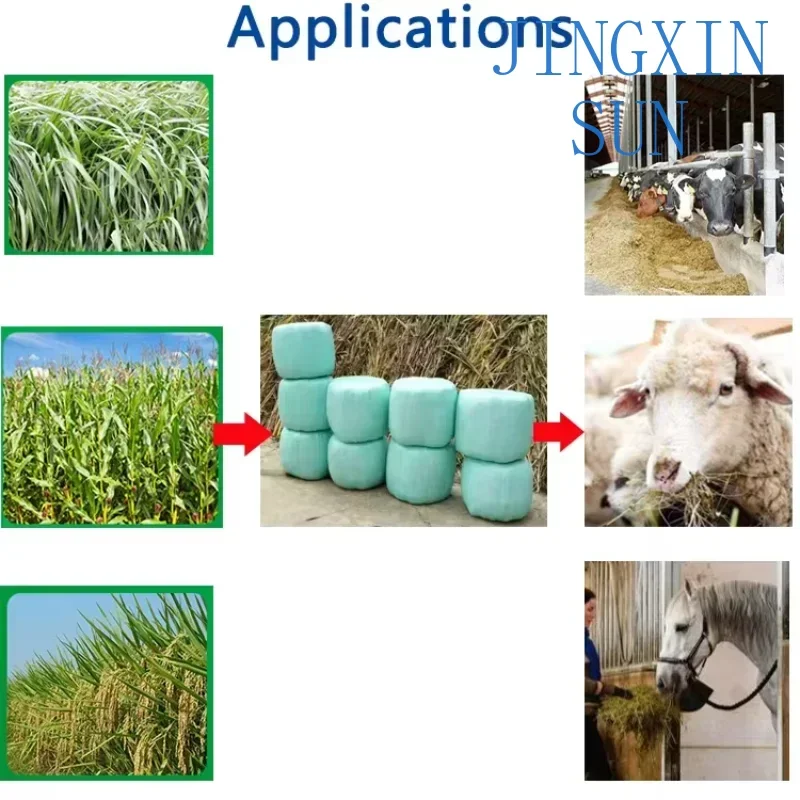 ماكينة مكبس ومكبس مستدير صغير معتمدة من CE ، ماكينة تغليف القش ، الكتلة الحيوية الرطبة ، غلاف القش ، مكبس السيلاج