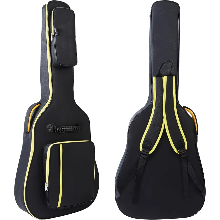 40 41 42 حقيبة جيتار صوتي 600D نسيج نايلون مقاوم للماء 0.35 حافظة جيتار مبطنة سميكة مع 3 جيوب مبطنة جانبية أمامية Ha