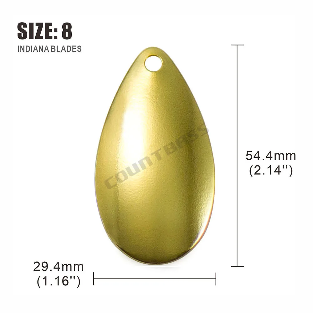 COUNTBASS 50 Stück Größe 00–8 Indiana Spinner Blades glattes Muster Nickel- und Gold-Finish, DIY Spinner Walleye Rigs Angelköder – Detail 16