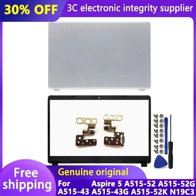 

Новинка для Aspire 5 A515-52 A515-52G A515-43 A515-43G A515-52K N19C3, задняя крышка ЖК-дисплея, передняя панель, петли для экрана, задняя крышка, металл