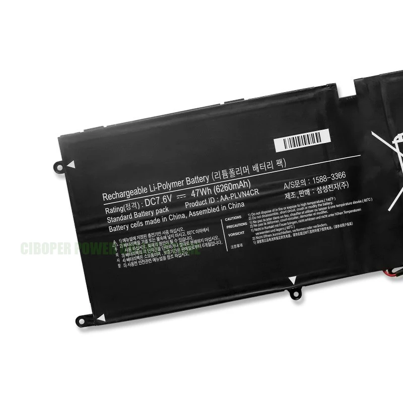 CP New Laptop Battery AA-PLVN4CR 7.6V/47Wh/6220mAh For Ultrabook 940X3G BA43-00364A 1588-3366 ​Laptop Battery Replacement