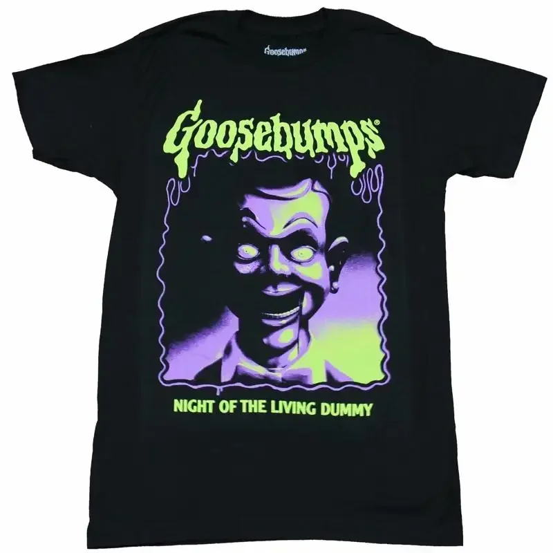 Goosebumps Adult New T Shirt Night of The Living Dummy Purple Face