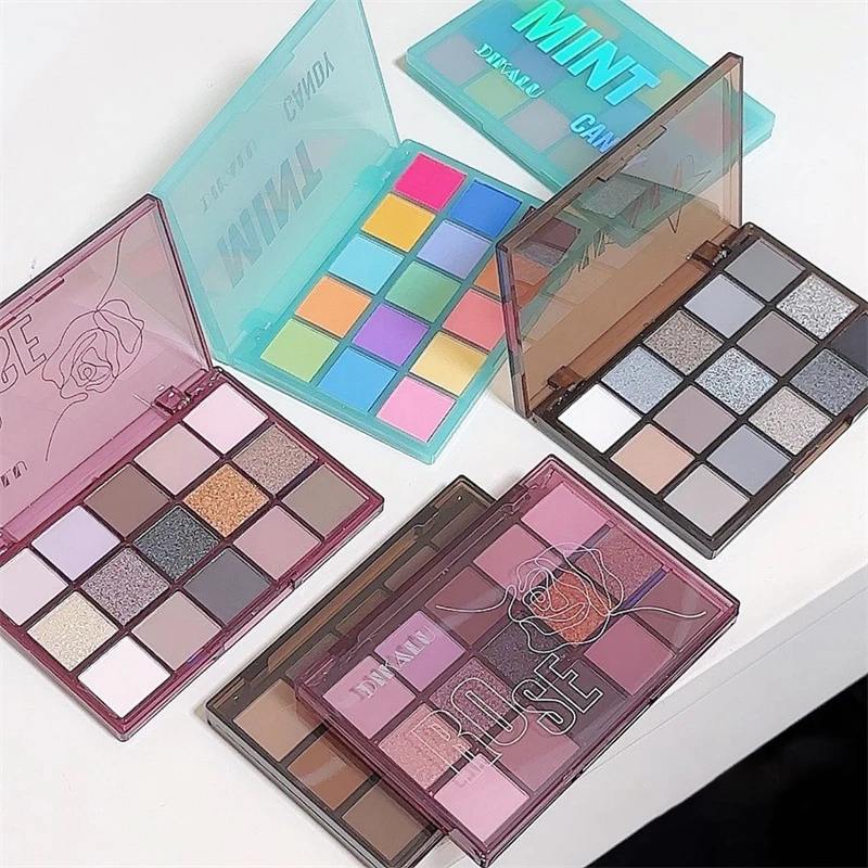 Paleta Cieni do Powiek DIKALU Zielona Fioletowy Brokat Perłowy Matowy Cień do Powiek Makijaż Trwały Kosmetyki do Oczu dla Kobiet