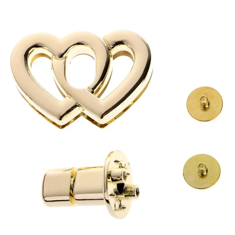 Metal Heart Clasp Buckles Turn Lock Twist Locks For Handbag Bag Purse Craft DIY