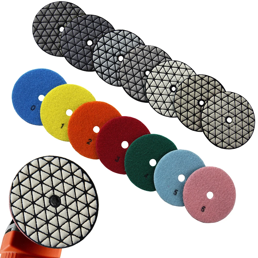 

3"/4" Diamond Dry Polishing Pad Grit 1#-6# Flexible Sanding Disc Resin Bond For Granite Marble Stone Ceramic Grinding Abrasiv