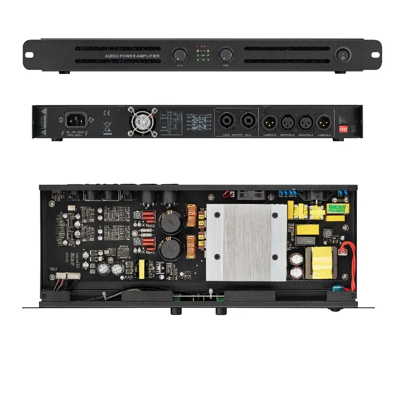 

2025New Arrival GaN E-2500 Portable Class D Amp 1U Slim 2X500W High Efficiency 4.2KG Lightweight For Live Events