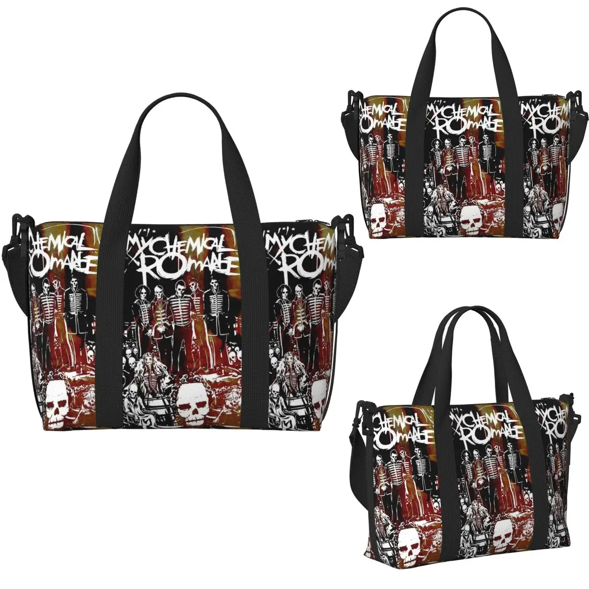 My Chemical Romance Rock Band Borsa da viaggio da spiaggia Borse tote di grande capacità per palestra Sport Borsa a tracolla per lo shopping da donna