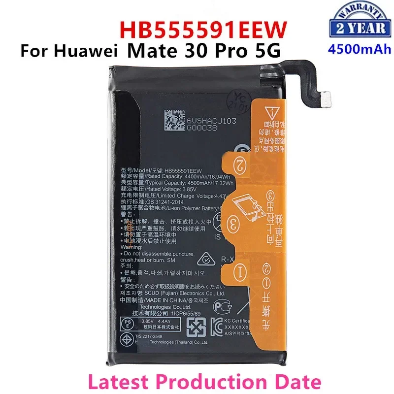 

Оригинальный аккумулятор HB555591EEW 100% мАч для Huawei Mate30 Pro 5G / Mate 30 pro 5G / Mate 30 Pro 5G, сменные батареи