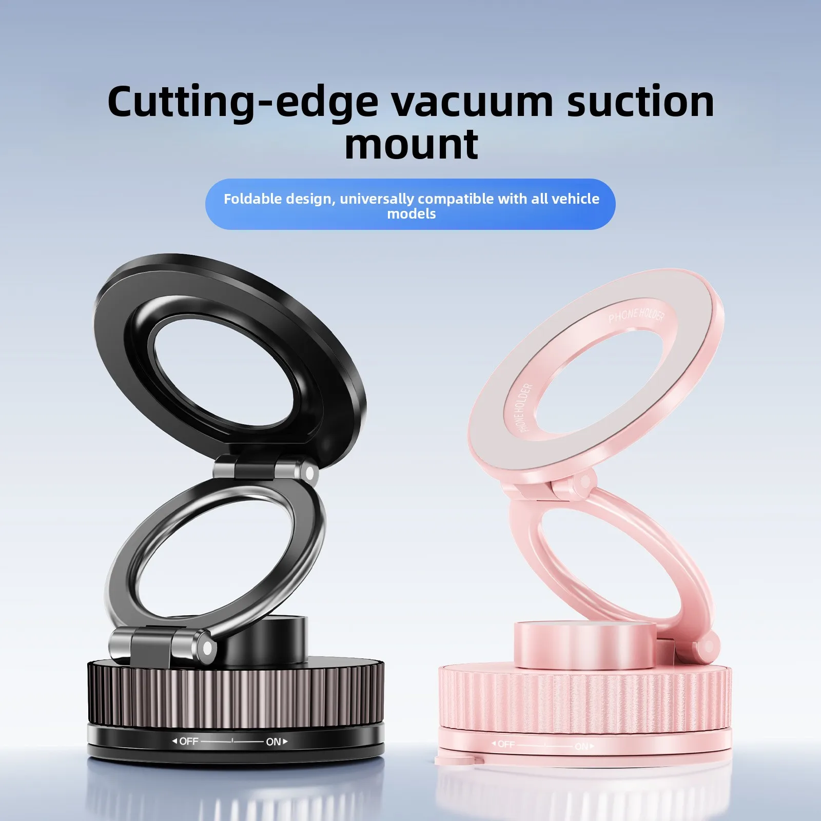 Upgraded Strong Circular Magnet Phone Holder 360° Rotatable Base Angle Ultra Wide Foldable Design Super Magnetic Penetration