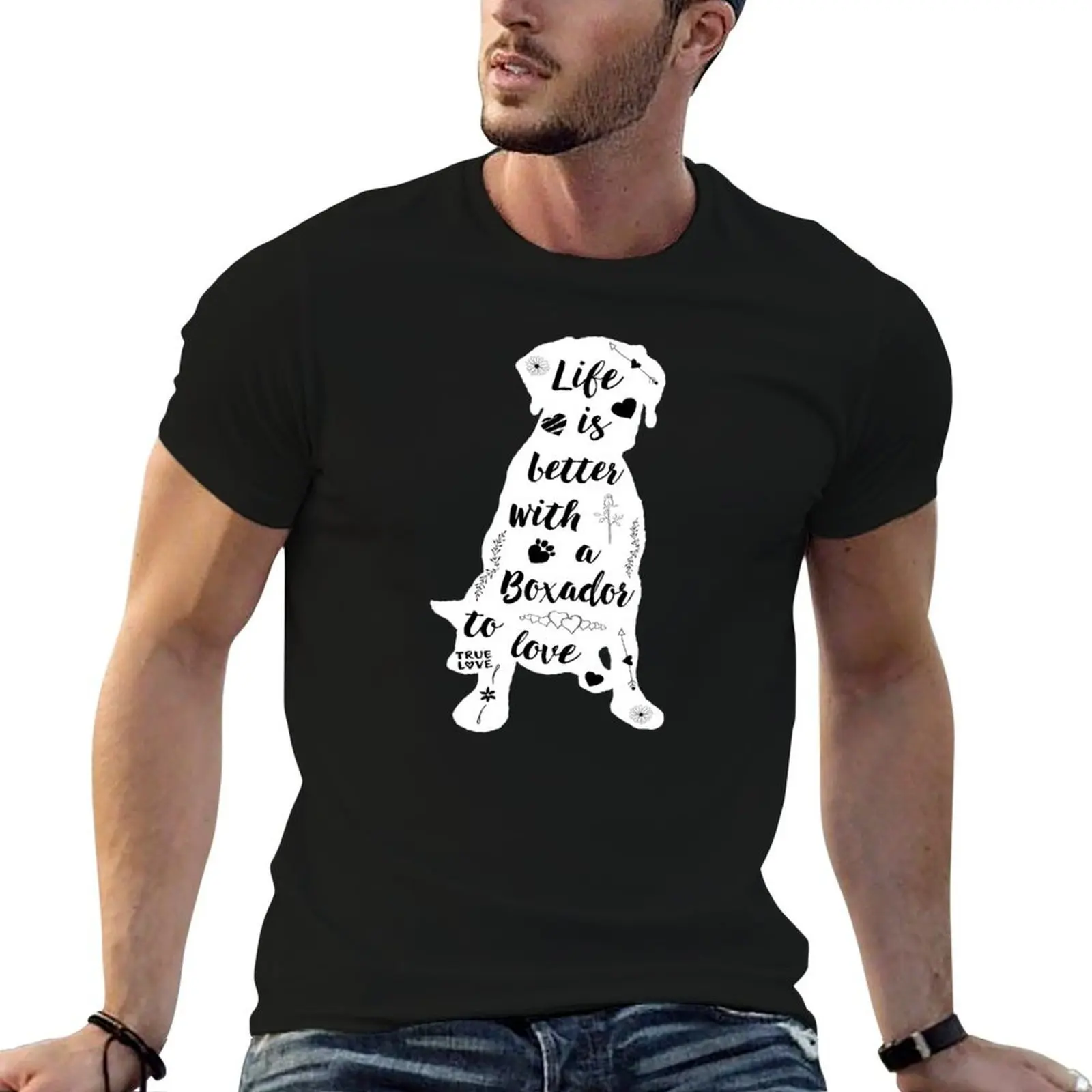 Life Is Better with a Boxador to Love T-Shirt cotton tshirt 100% t shirt man casual T-Shirt