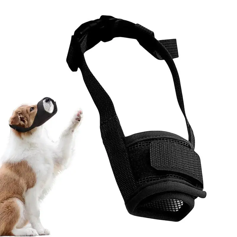 Dog Muzzle Short Snout Air Mesh Breathable Muzzle for Small Medium Dogs Adjustable Muzzle for Dogs Soft Grooming Muzzle Dog