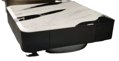 

Metal special design light luxury center table indoor coffee table set marble top hotel furniture living room portable table