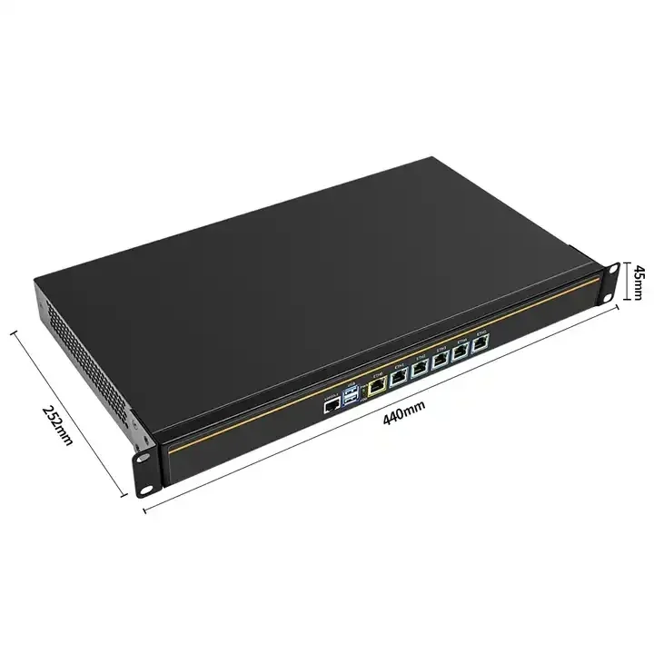 Sistema di rete 6 LAN 1U Server rack Celern J4125 Quad Core ESXI AES-NI POE Pfsense Router firewall Computer industriale senza ventola