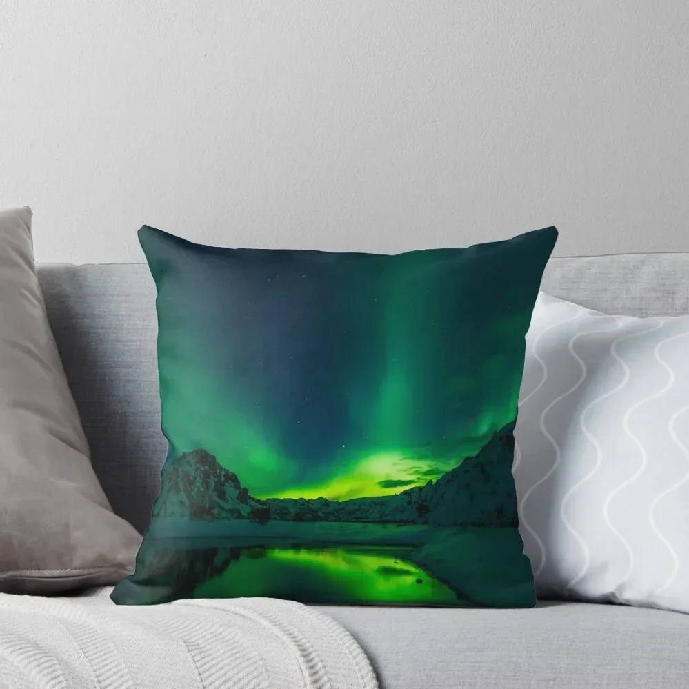Iceland aurora borealis northern lights Throw Pillow Christmas Pillow Covers Pillow Cover Cushions For Decorative Sofa