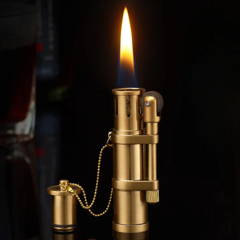 

Bronze Kerosene Lighter Grinding Wheel Open Fire Classic Collection Vintage Decorative Lighter