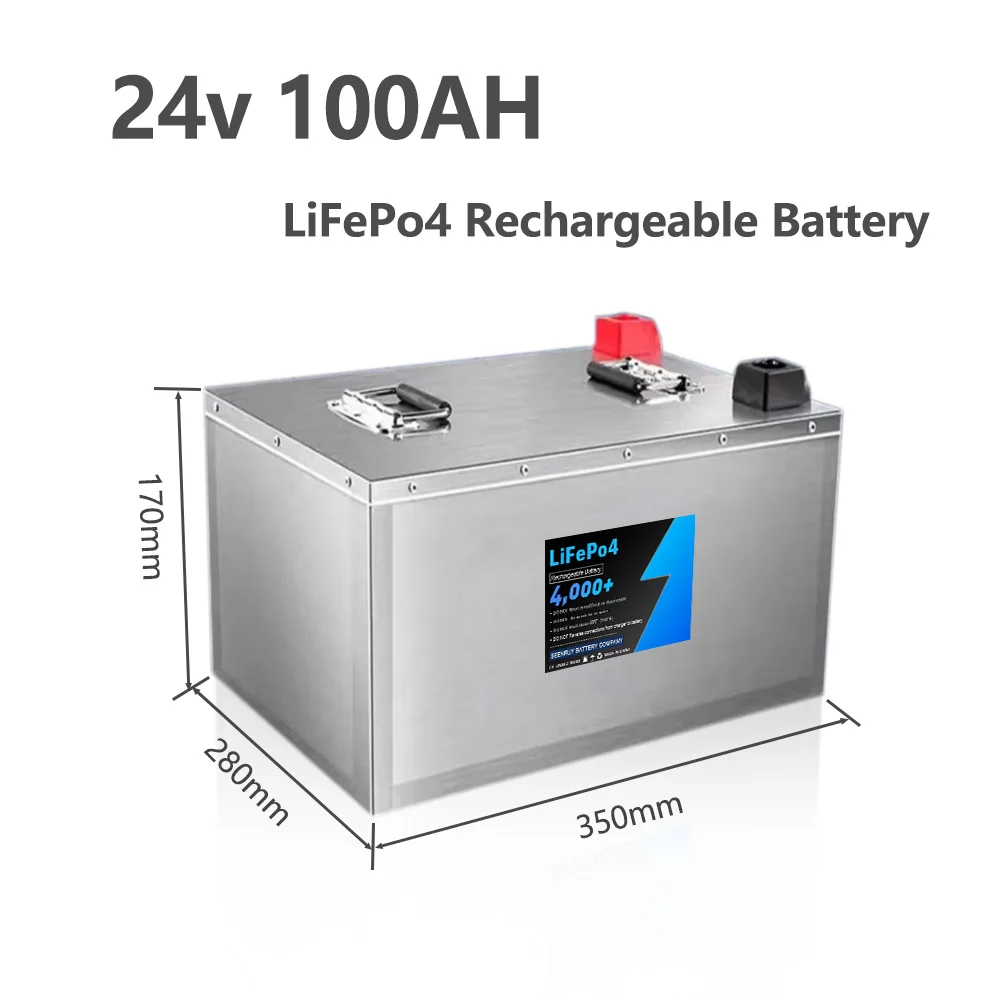 24v 100AH  Lifepo4 Built in BMS Optional Bluetooth Lithium Iron Phosphate Battery Perfect For Golf cart Sightseeing bus