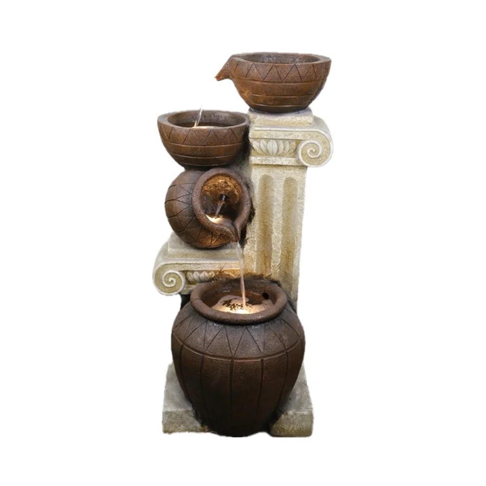 

Solar Powered Resin Tabletop Water Fountain Indoor/Outdoor Garden Ornament Decorative Feature