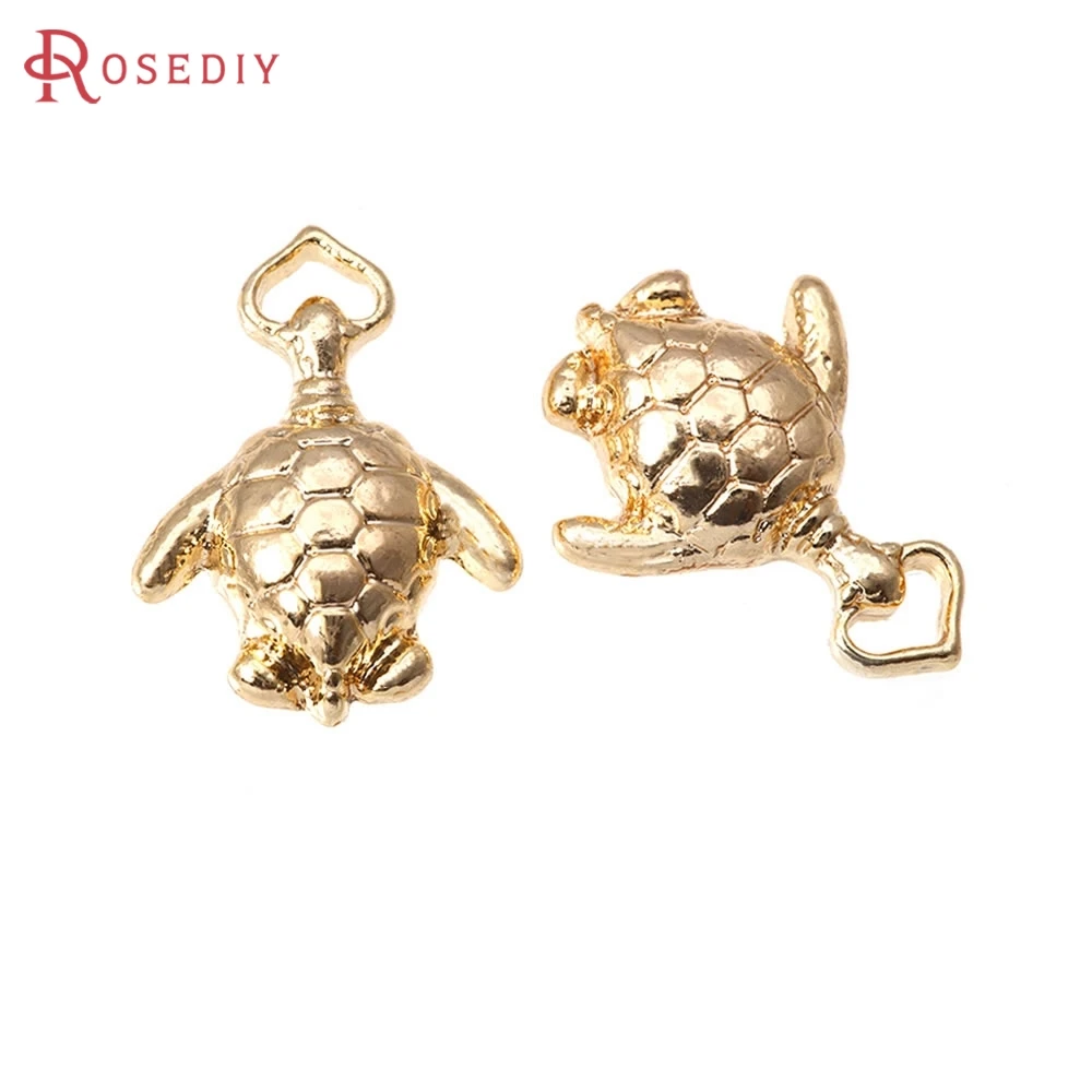 

6PCS 18K Gold Color Brass Sea Turtle Charms Pendants High Quality Diy Necklace Earrings Charms Jewelry Making Accessories