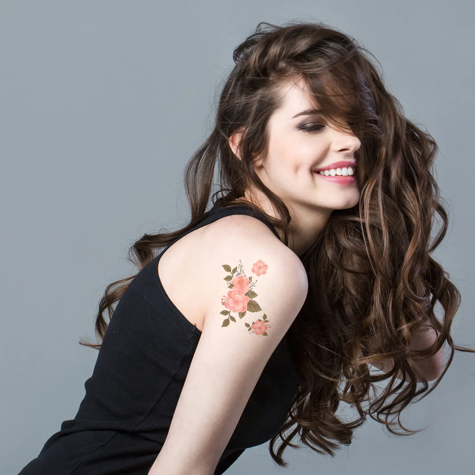 

24 Sheets Flower Tattoos Stickers Temporary Body Transfer Waterproof Fake Women Long Lasting Safe Material Various Styles Outfit