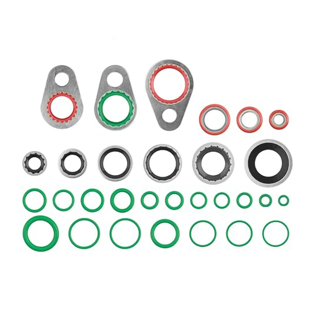 Reliable Gasket Performance Kit AC O Ring Kit Auto AC Spacers AC O Ring Kit Carbon Steel Construction Leak Prevention Design