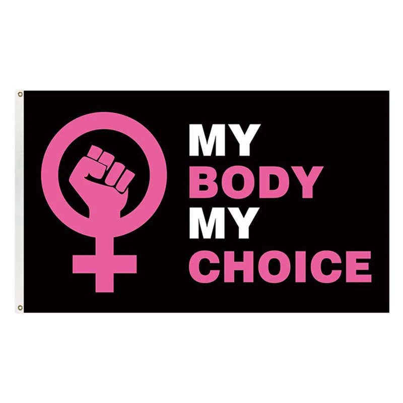 

3x5Ft My Body My Choice Garden Flag House Courtyard Indoor Flags Protest Uterus Flag Banner for Outdoor Lawn Yard Decor