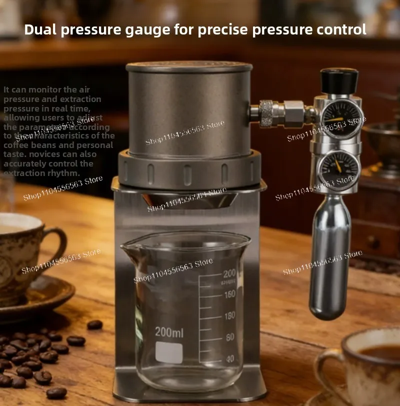 Small Portable Italian Pneumatic Coffee Machine Gas Pressurized Integrated Coffee Machine Espresso Machine