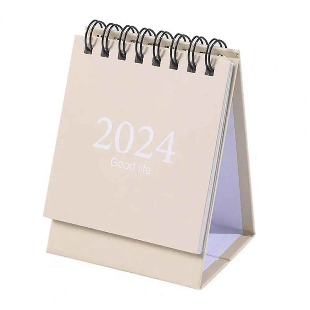 2023-2024 Mini Desk Calendar Plan Book Spiral Coil Page Turning Date Recording 17 Monthly for Planing Event Log Year