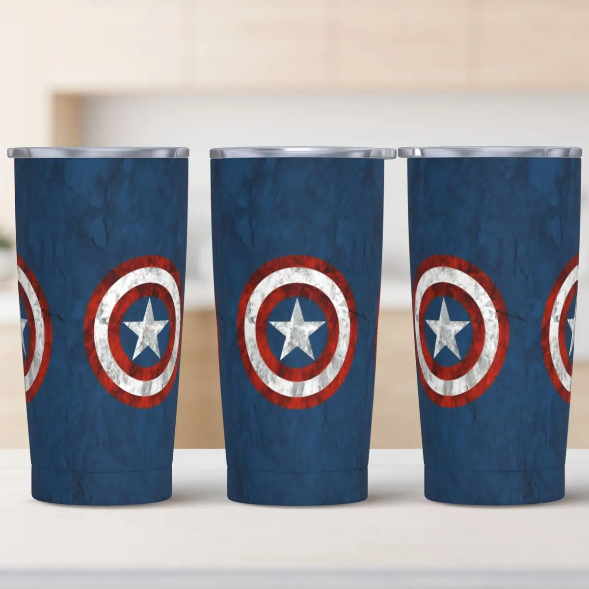 Vaso de acero inoxidable, taza de café de Capitán América, tazas portátiles para bebidas calientes, botella de agua de viaje