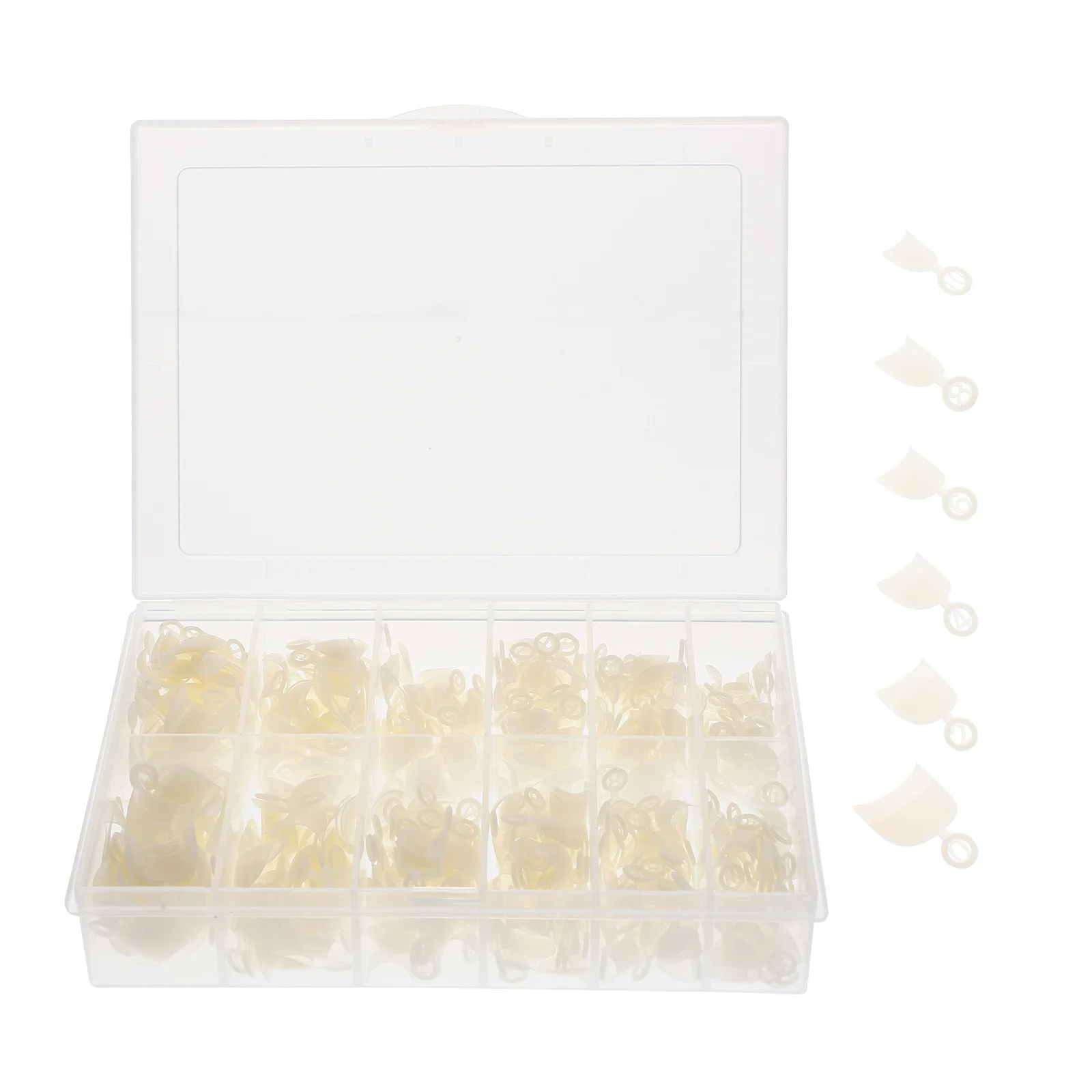 600Pcs French Style False Nails Exquisite Waterproof Fake Nail Stickers for Daily Party Manicure Salon Use Short Oval Coffin