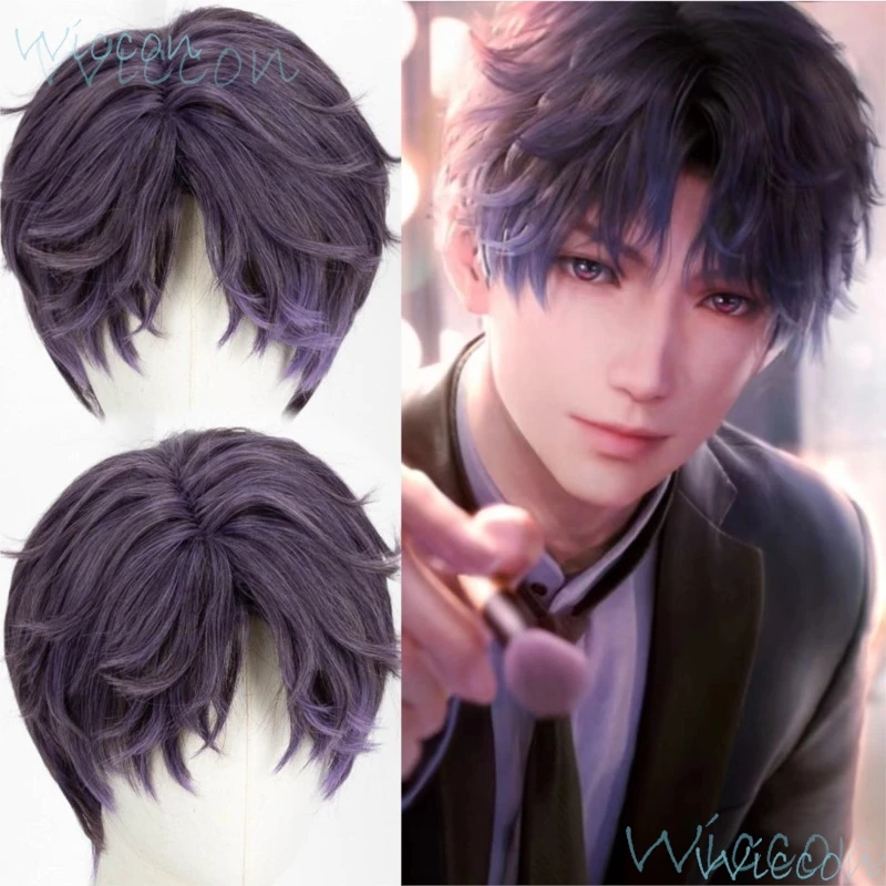 Rafayel Mo Game Love and Deepspace Cosplay Wig Mermaid Artist Pisces Cosplay role play Purple Wig Cosplay Prop Party for Men