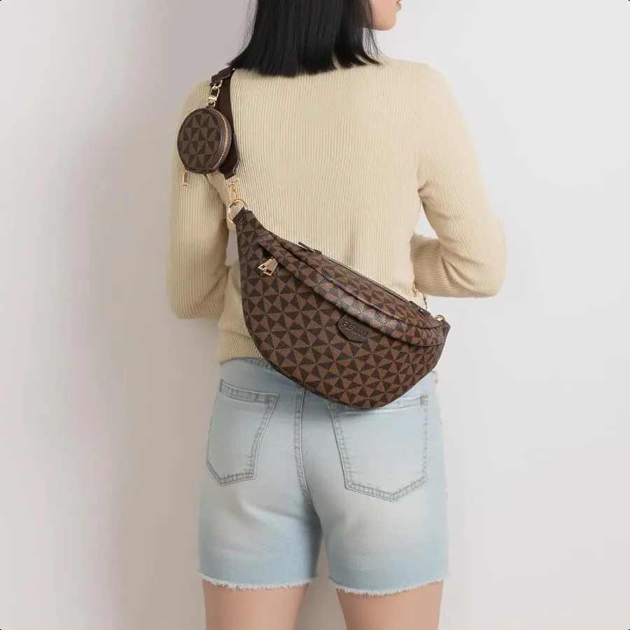 Crossbody Sling Bag Purse for WomenSling Bag for Women Small Belt Chest Bum Bag Checkered Crossbody bag for Daily Shopping Trav