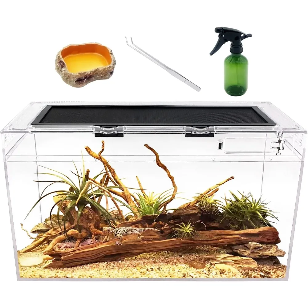 

Reptile Terrarium,10 Gallon Reptile Tank 20" x 10"x 11",for Insect，Fish，Tarantula，Hermit Crab，Jumping Spider，Iguana，Tortoise，Leo