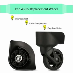 Ruedas universales de repuesto, ruedas de compresión fuerte, accesorios de equipaje, adecuado para W205, negro