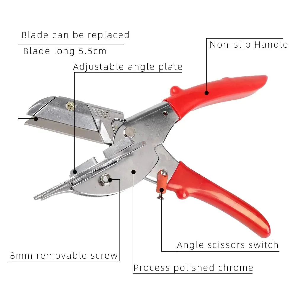 Onnfang Angle Shear 45-135° Pipe Miter Shear Wire Plastic Hose Multi Scissor Cutter Plumbing Home Improvement Tool