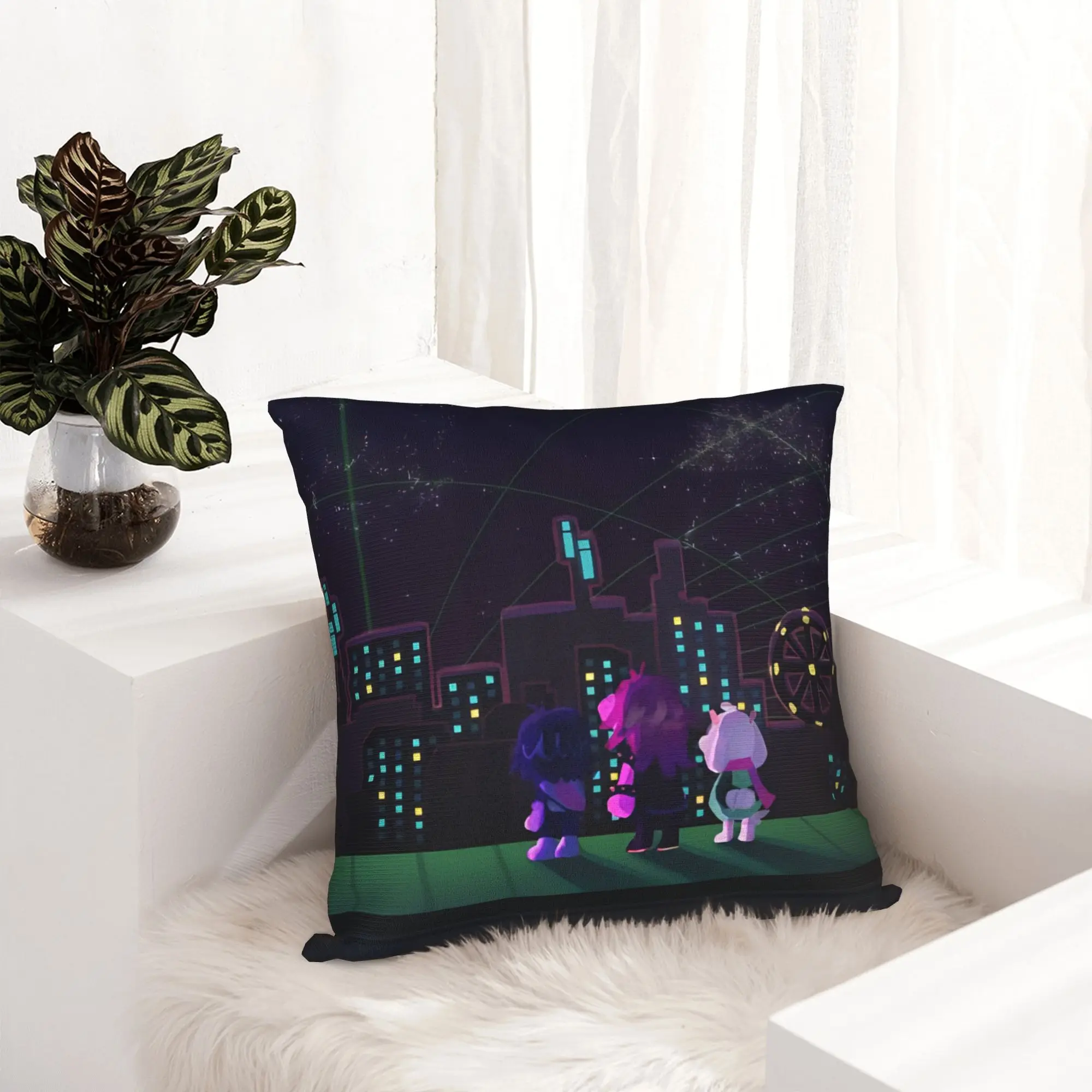 Deltarunes Kris Ralsei Susie Pillowcase Printed Cushion Cover Decor  Pillow Case Cover Home Zippered