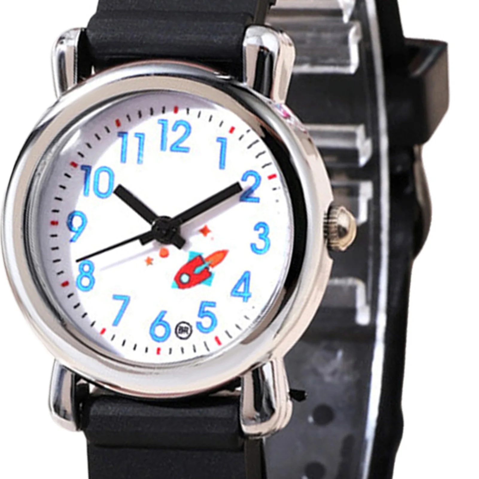 어린이 석영 손목시계 읽기 쉬운 유치원 유아용 시간 학습 시계 소년 소녀용