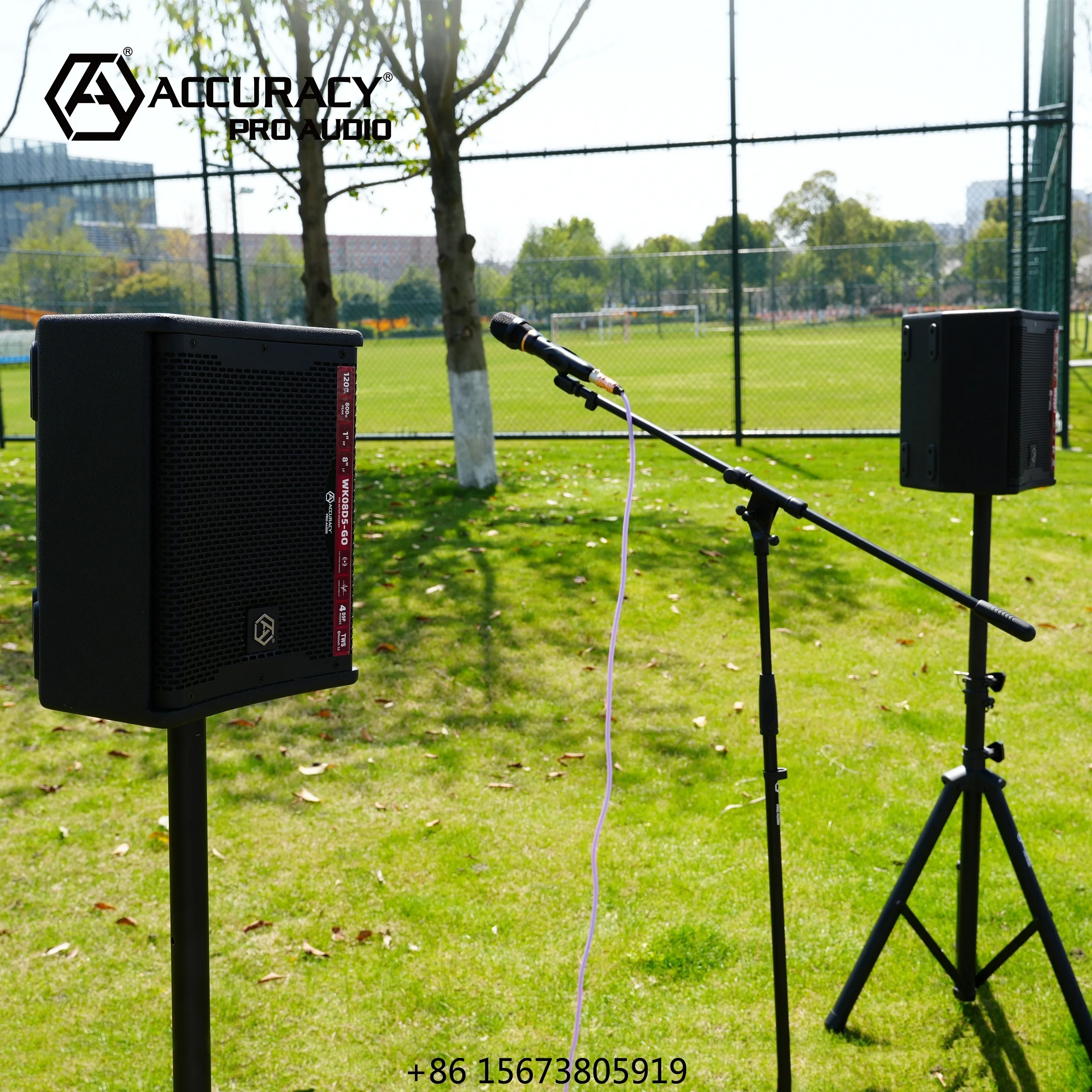 Accuracy Pro Audio WK08D5-COMBO Small and Portable Coaxial Neo Wireless 8-inch Active Speaker Sound System