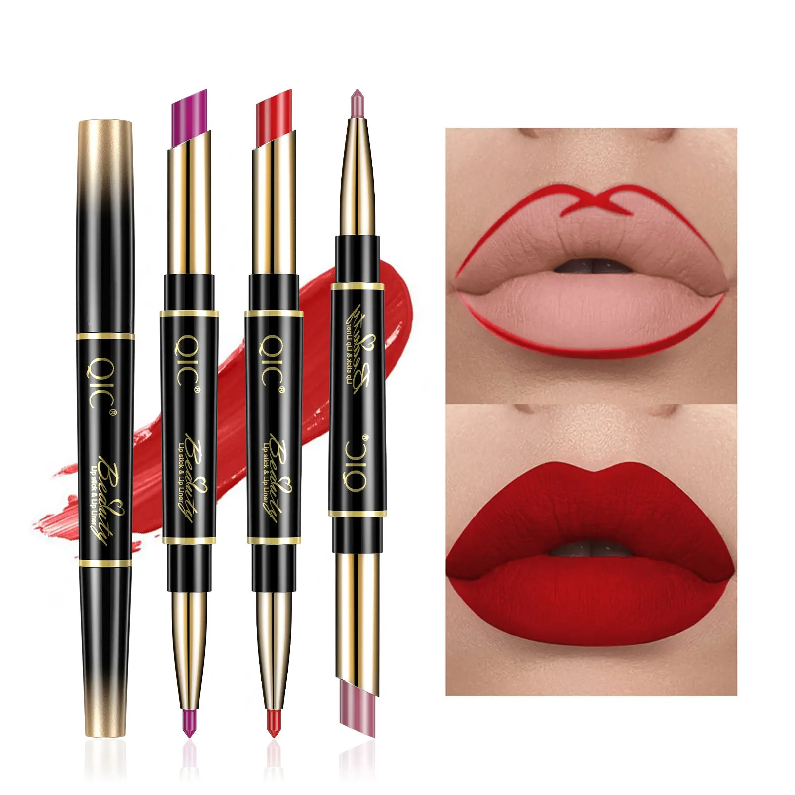 2 in 1 rossetto opaco lip liner trucco impermeabile a lunga durata per le donne cosmetici coreani bellezza trucco labbra femminili tinta macchia